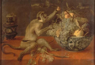 Nature morte avec un singe
